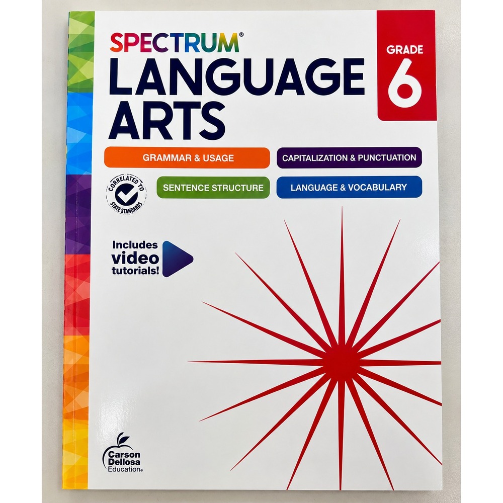 SPECTRUM Grade 6 Language Arts Workbook ELA Middle School Homeschool Book NEW